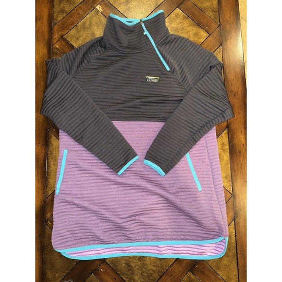 L.L. Bean Tops - Women's L.L.Bean Grey and Purple Sweatshirt Size‎ Medium Regular
